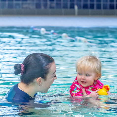Baby swimming lesson